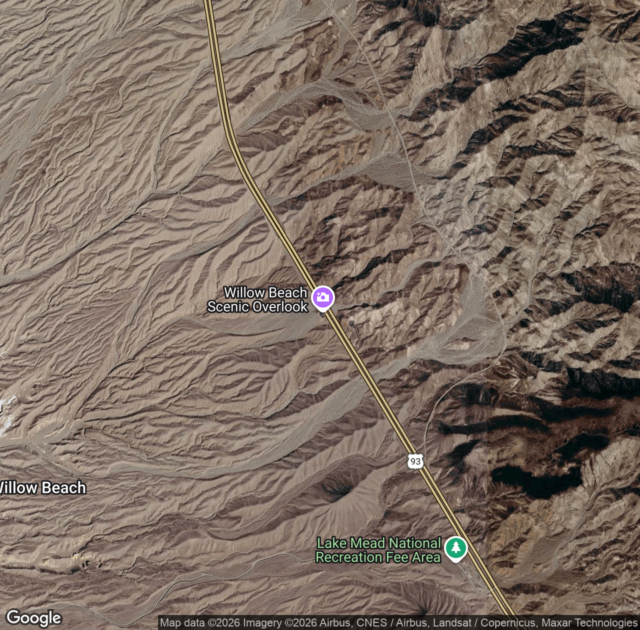 Viewpoint Parking, US-93 Southbound